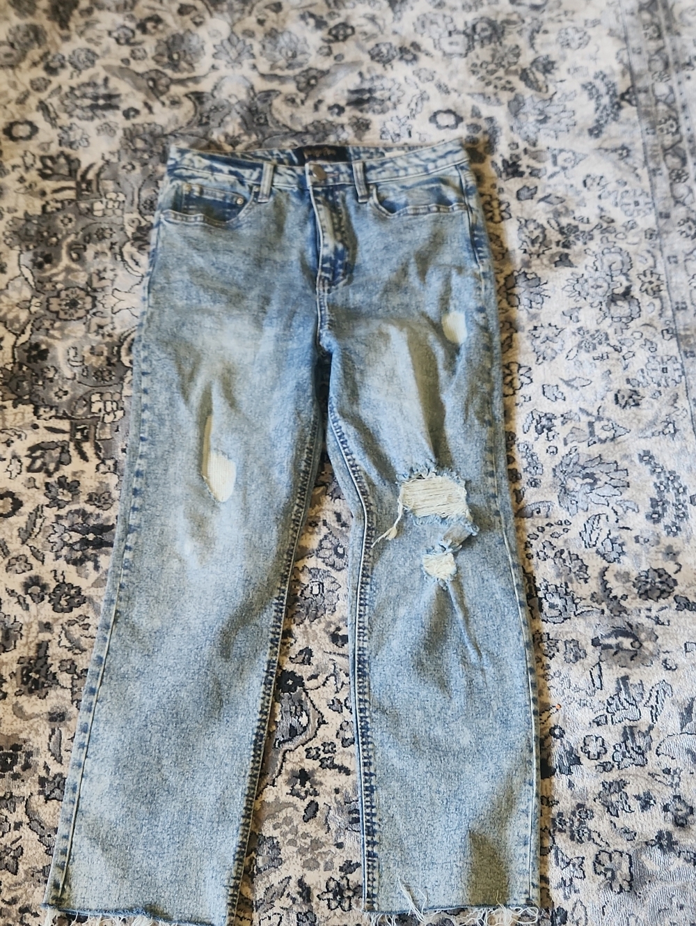 Indigo Rein Light Blue Distressed Straight Jeans 9/28
